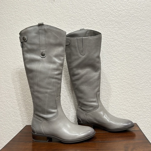 Sam Edelman Shoes - Sam Edelman Penny Grey Leather Riding Boots Size 6W